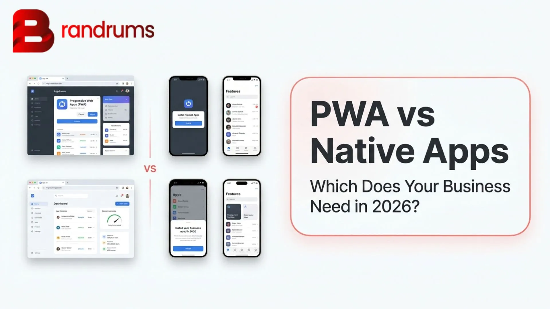 PWA and native app icons compared with iOS and Android device features and app store flow
