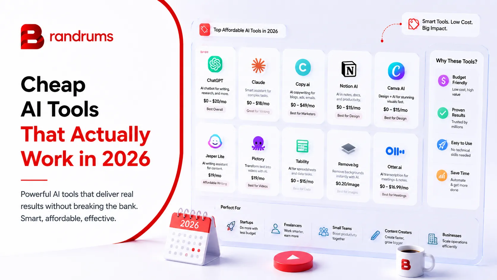 Read: Cheap AI Tools That Actually Work in 2026 Cheap AI Tools That Actually Work in 2026 — Brandrums